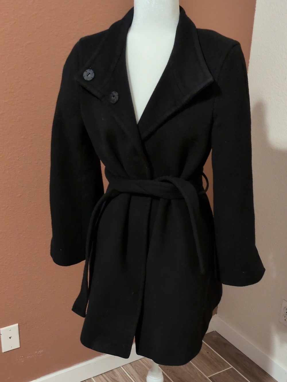 Classic Black Belted Women's Coat